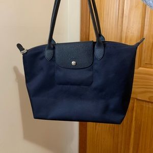 Longchamp Le Pliage Neo Small Nylon Shoulder Tote in Navy